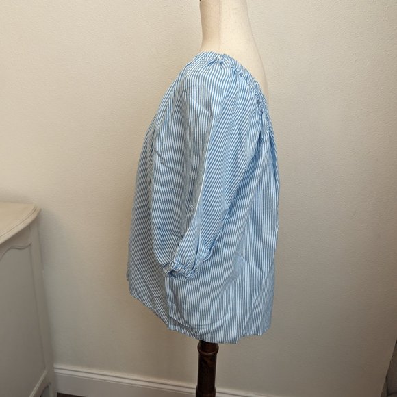 LOFT Striped One Shoulder Blouse - Picture 9 of 9